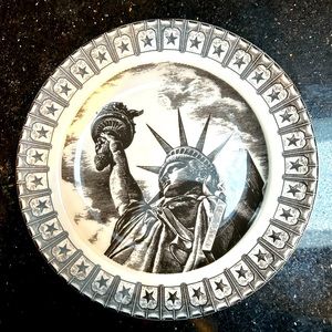 222 Fifth Slice of Life Salad / Dessert Miss Liberty 8 Inch Plate